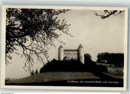 1443 Champvent 1928 Foto AK Schloss Besuchsanzeige Ch. Liechti - 38216980
