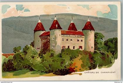 1443 Champvent Lithographie Schloss - 13990390