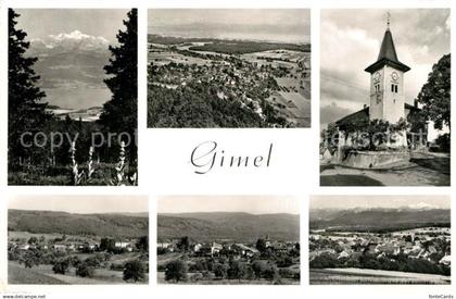 Gimel VD Kirche Landschaftspanorama Alpen