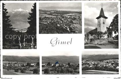Gimel VD Panorama Teilansichten Kirche