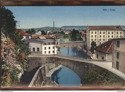 Orbe Teilansicht Bruecke an der Orbe
