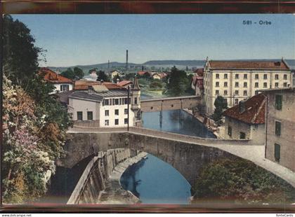 Orbe Teilansicht Bruecke an der Orbe