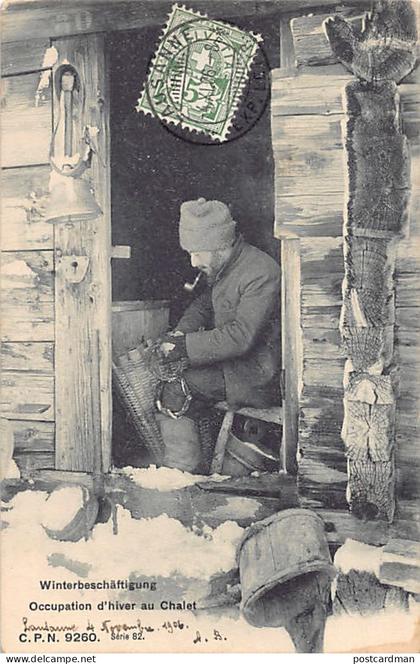 Suisse - Canton de Vaud (VD) Winterbeschäftigung - Occupation d'hiver au Châlet - Ed. C.P.N. Librairie-Papeterie HARTUNG
