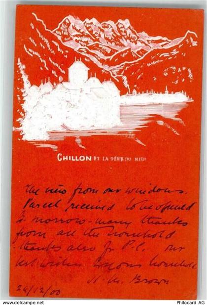 1820 Veytaux 1900 Prägedruck Chillon Chateau et la Dent du Midi - 13960992