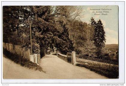 cpa VINZEL pensionnat catholique de jeunes filles - promeneurs sur l´allee - ed institut graphique 5277