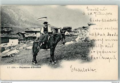 1983 Evolène 1899 - Paysanne dEvolene Bauer zu Pferd - 10395705