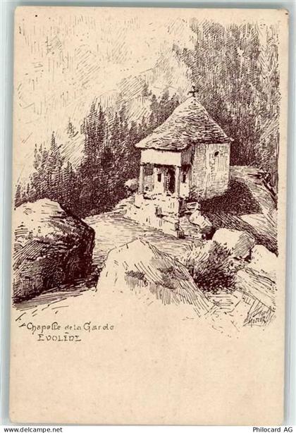 1983 Evolène Künstlerkarte Chapelle de la Garde sign. Meltzer - 10602342
