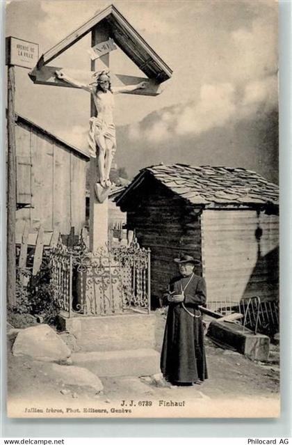 1925 Finhaut - Pater vor dem Kreuz - 10623284