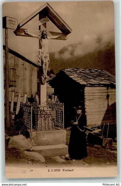 1925 Finhaut - Wegkreuz Geistlicher - 10596816