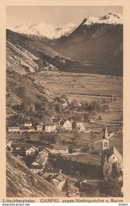 Gampel gegen Niedergestelen u. Raron - Lötschbergbahn