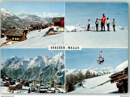 3925 Grächen - Sesselbahn Skilehrer mit Schülern - 39373964