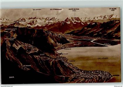 1870 Monthey - Genfersee Walliseralpen Vogelschau - 10307465