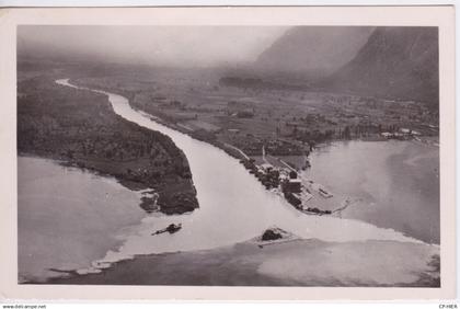 SUISSE -  PRES DE PORT-VALAIS BOUVERET - CARTE-PHOTO ANNE 1950 - ARRIVEE DU RHONE DANS LE LAC LEMAN AU BOUVERET
