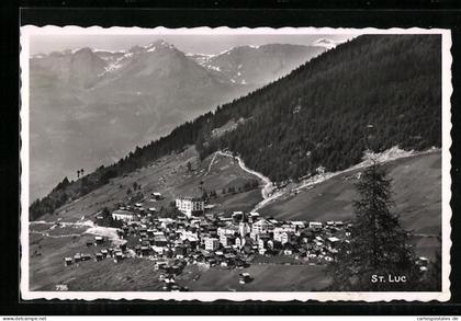 AK Saint-Luc, Totalansicht mit Bergpanorama
