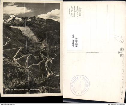 620488,Furka m. Rhonegletscher u. Grimselstrasse Obergoms Oberwald