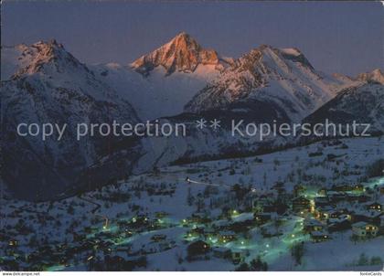Buerchen bei Nacht Wilerhorn Bietschhorn Wiwannihorn