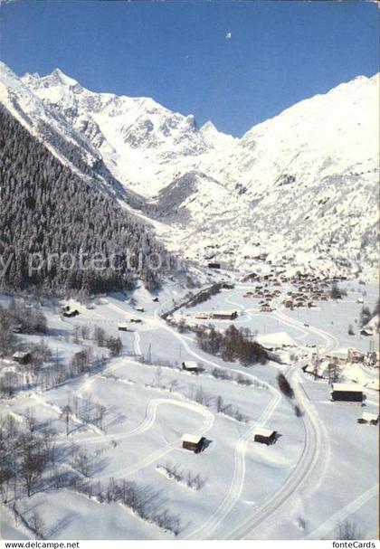 Fieschertal mit Langlaufloipe Fiesch Wannen und Finsteraarhorn