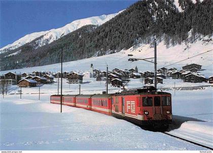 Gluringen Goms VS Furka-Oberalp-Bahn Elektrotriebzug Winterlandschaft Bergdorf N