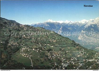 Nendaz Panorama Fliegeraufnahme