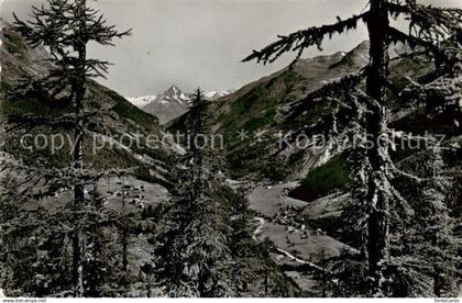 Saas-Grund VS Blick vom Aufstieg nach Plattjen nach Saas-Grund mit Bietschhorn