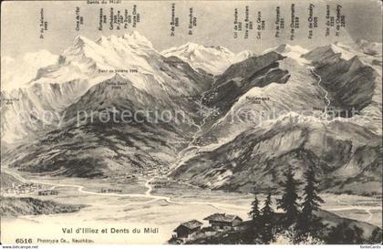 Val-d Illiez et Dents du Midi Panoramakarte