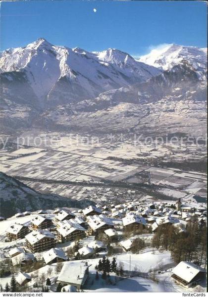 Veysonnaz Station village plaine Rhone