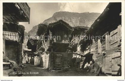 Zermatt VS alte Huetten Dorfpartie