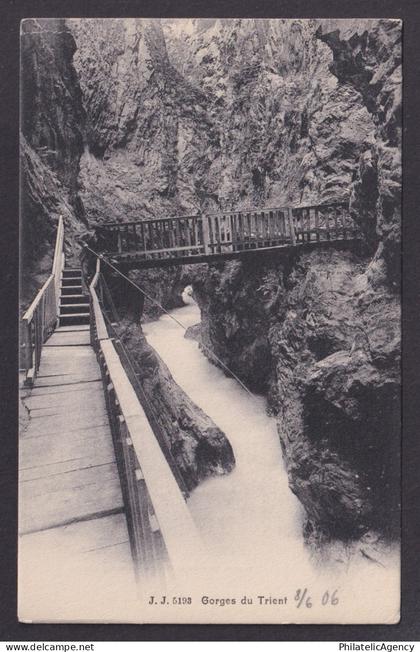 SWITZERLAND, Vintge postcard, Trient Gorges