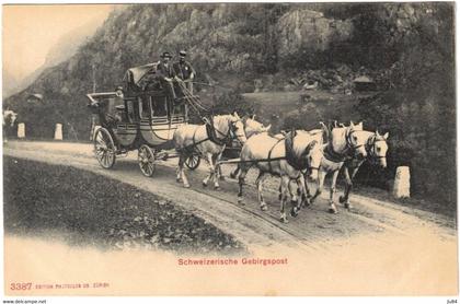 Suisse - Schweizerische Gebirgspost - Attelage - Diligence - Carte postale vierge