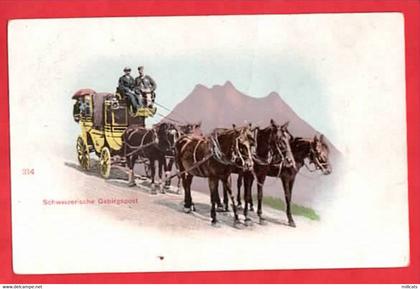 SWITZERLAND    SCHWEIZERISCHE GEBIRGSPOST   UNDIVIDED BACK c 1902