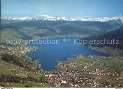 Aegerisee aegerisee Unteraegeri Unter-Aegeri ZG Fliegeraufnahme Ober- Unteraeger