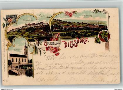 8157 Dielsdorf 1903 BOAKC Lithographie Regensberg Kirche Verlag Künzli N... - 13702347