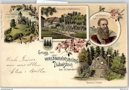 8600 Dübendorf 1899 Lithographie Gasthaus Schloss Dübelstein Hans Waldma... - 51676629