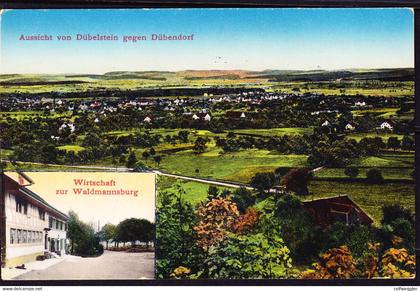 um 1915 Mit Feldpost gelaufene AK: Aussicht von Dübelstein gegen Dübendorf. Mit Wirtschaft. Minim fleckig.