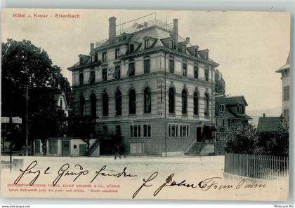 8703 Erlenbach ZH 1903 Gebrauchsspuren Hotel Zum Kreuz - 13289866