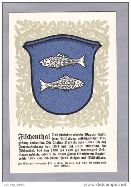 ZH FISCHENTHAL Zürcher Gemeindewappen ungebrauch