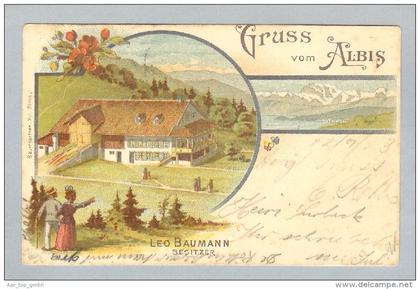 AK ZH Hausen a.A. Albis 1903-09-23 Litho Baumgartnerݬ