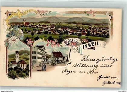 8340 Hinwil 1900 BOAKC mit Bachtel Lithographie - 13700448