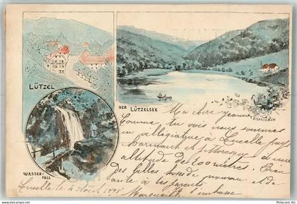 8634 Hombrechtikon Lithographie Lützel Lützelsee Wasserfall - 13582369