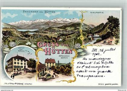 8825 Hütten BOAKC Lithographie Sihl Gasthaus Zur Krone Dependance Bären ... - 13702519