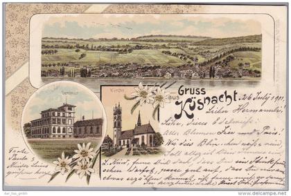 AK ZH ZH KÜSNACHT 1901-07-26 Küsnacht Gruss aus Litho Rolf Runstaller #1550