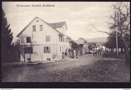 um 1915 ungelaufene AK aus Zwillikon. Restaurant Neuhof