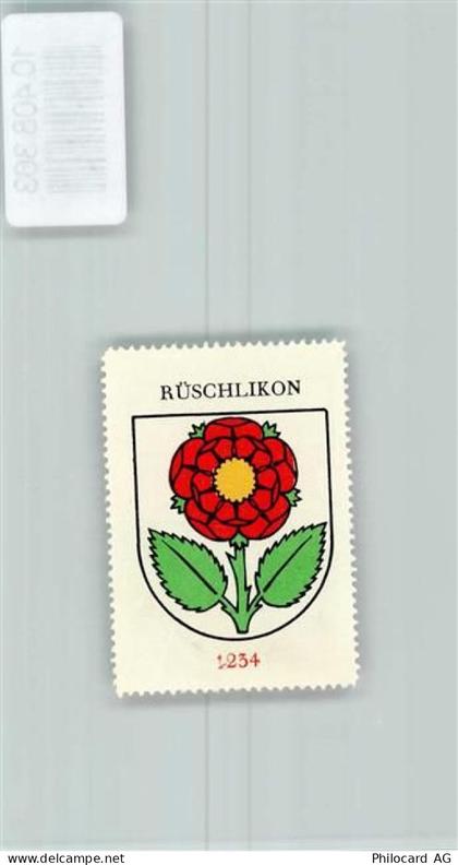 8803 Rüschlikon - Vignette Wappen Kaffee Hag ca 1920-1940 Rose - 10408363