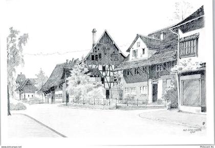 8952 Schlieren - Zeichnung, Dorfpartie - 50746264