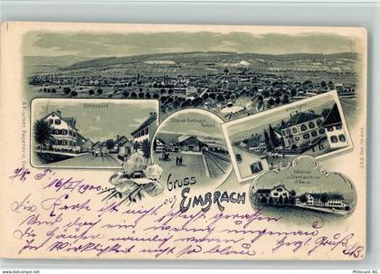 8424 Embrach 1900 BOAKC Bahnhof Villa Ganz Ofenfabrik Ganz Bahnpost Stre... - 13700053