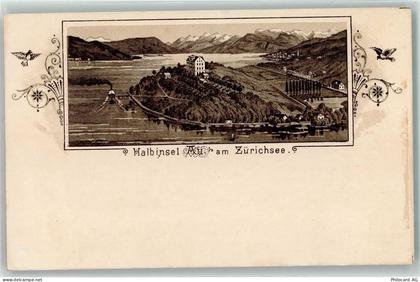 8804 Au ZH 1900 Lithographie Halbinsel Au am Zürichsee - 13449391