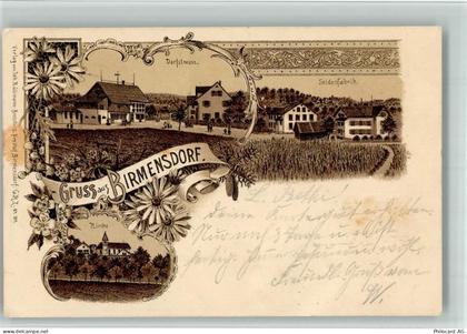 8903 Birmensdorf ZH 1898 BOAKC Lithographie Dorfstraße Seidenfabrik Kirc... - 13702813