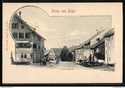 AK Elgg, Vordergasse, Strassenpartie mit Brunnen
