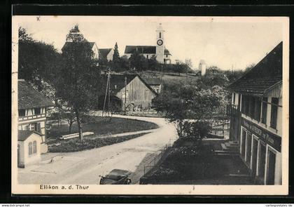AK Ellikon a. d. Thur, Strassenpartie aus der Ortschaft