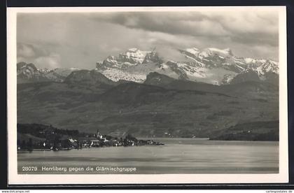 AK Herrliberg, Ortsansicht gegen die Glärnischgruppe